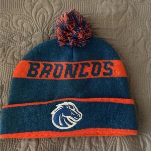 Denver Broncos Kids Pom-Pom Beanie - Blue and Orange
